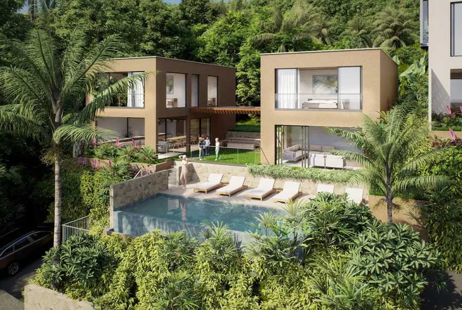 3 and 5-bed ocean view pool villas on hillside in Bo Phut, Koh Samui - The Pinnacle Samui