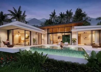 3-bed single-level Sawasdee pool villa with sea or garden views in Plai Laem, Koh Samui